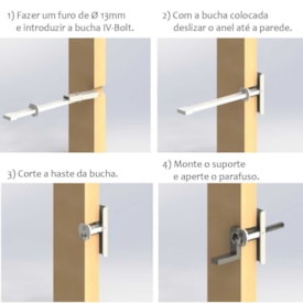 Bucha plástica drywall com ponta Ivplast Bolt 13 x 60 mm pacote 30 unid 2