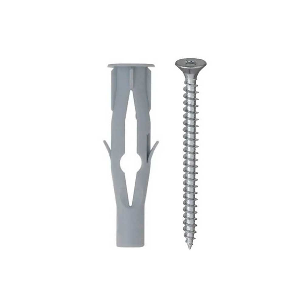 Bucha plástica Ivplast S8 FR p/ tijolo oco c/ parafuso 8x50mm - pacote 100 unid