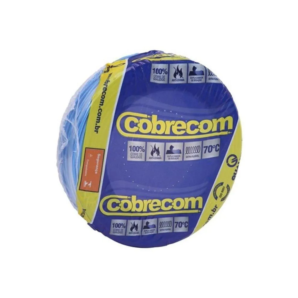 Cabo fio elétrico Cobrecom 1,5mm Flexicom azul 100m