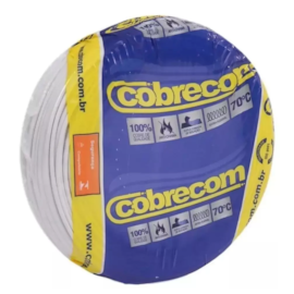 Cabo fio elétrico Cobrecom 2,5mm Flexicom branco 100m