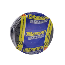 Cabo fio elétrico Cobrecom Flexicom preto 2,5 mm rolo 100 m