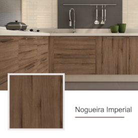 Chapa de MDF Floraplac 2F Charm nogueira imperial 6mm x 1,85m x 2,75m 2