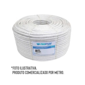 Corda de polipropileno trançada Riomar branca 8 mm diâmetro x 1 m comprimento