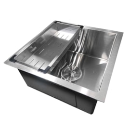 Cuba Gourmet com acessorios EspaçoKB H4444 inox escovado quadrada