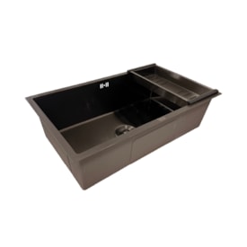 Cuba Gourmet com acessórios EspaçoKB H7444B black escovado