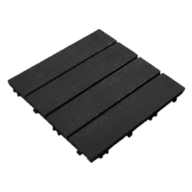 Deck WPC madeira plástica EspaçoFloor Modular black 30 x 30 cm