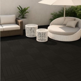 Deck WPC madeira plástica EspaçoFloor Modular black 30 x 30 cm 2