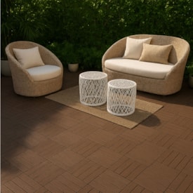 Deck WPC madeira plástica EspaçoFloor Modular carvalho coffee 30 x 30 cm 2