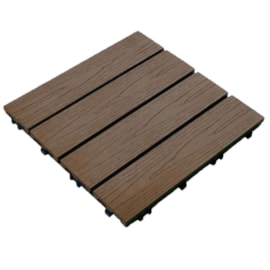 Deck WPC Madeira Plástica EspaçoFloor modular Carvalho Coffee 30x30cm