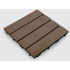 Deck WPC Madeira Plástica EspaçoFloor modular Carvalho Coffee 30x30cm