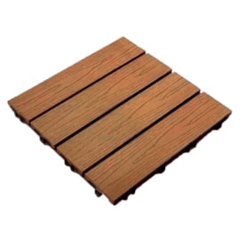 Deck WPC madeira plástica EspaçoFloor Modular carvalho natural 30 x 30 cm