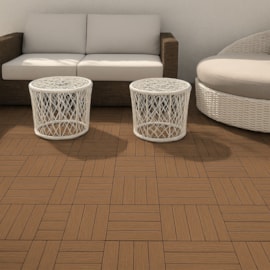 Deck WPC Madeira Plástica EspaçoFloor modular Carvalho Natural 30x30cm