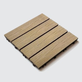 Deck WPC Madeira Plástica EspaçoFloor modular Carvalho Natural 30x30cm