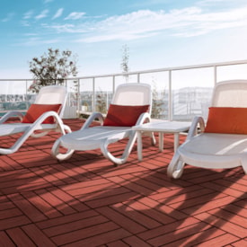 Deck WPC madeira plástica EspaçoFloor Modular carvalho red brown 30 x 30 cm 2