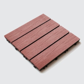 Deck WPC Madeira Plástica EspaçoFloor modular Carvalho Red Brown 30x30cm