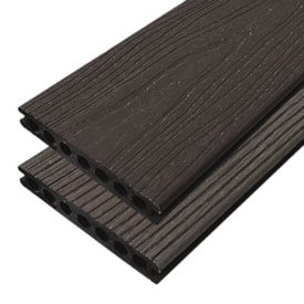 Deck WPC madeira plástica EspaçoFloor Régua carvalho escuro brown 15 x 290 cm