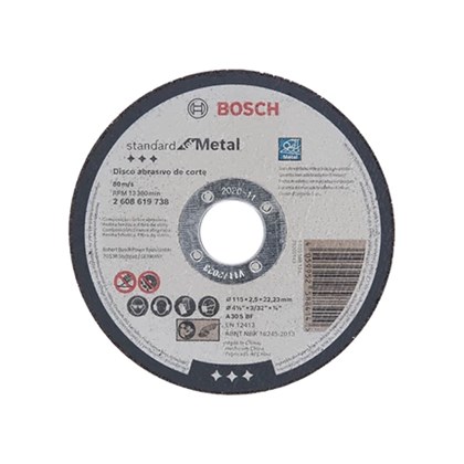 Disco de corte para metal Bosch 115 x 2,5mm