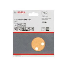 Disco de lixa grão 40 Bosch C470 P40 125 mm pacote 5 unid 2
