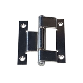 Dobradiça naval p/ divisória Vouga rebaixo-rebaixo cromada 88mm 3 1/2 Dobradiça naval p/ divisória Vouga rebaixo-rebaixo cromada 88mm 3 1/2