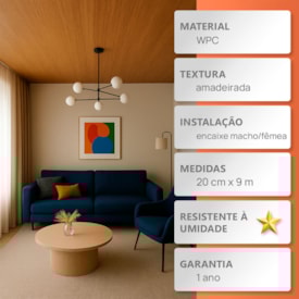 Forro Vinílico WPC EspaçoForro teto e parede Carvalho Ouro 200 x 2900 cm 2