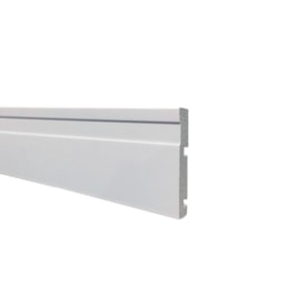 Guarnição e boiserie poliestireno frisado EspaçoFloor branco 70 x 15 x 2200 mm