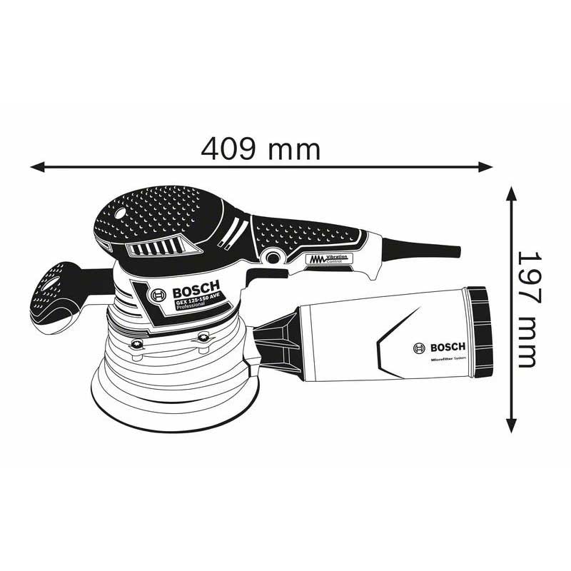 Lixadeira excêntrica Bosch GEX 40-150 Azul 220V