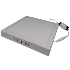 Luminária LED Plafon sobrepor EspaçoLux quadrada luz amarela 18W 3000K 220 mm
