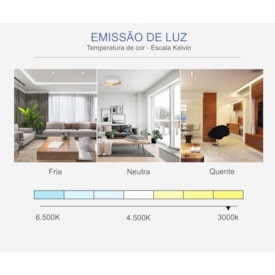 Luminária LED Plafon sobrepor EspaçoLux quadrada luz amarela 18W 3000K 220 mm 2