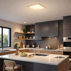 Luminária LED Plafon sobrepor EspaçoLux quadrada luz amarela 30W 3000k 400mm 2