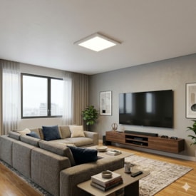 Luminária LED Plafon sobrepor EspaçoLux quadrada luz branca 30W 6500k 400mm 2