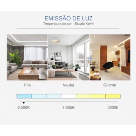 Luminária LED Plafon sobrepor EspaçoLux redonda luz branca 18W 6500K 220 mm 2