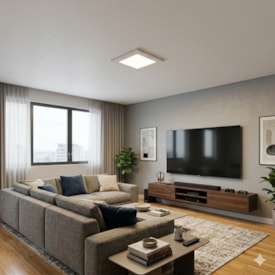 Luminária LED sobrepor EspaçoLux sensor de presença 18W 6.500k 300mm 2