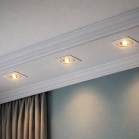 Luminária LED Spot embutir EspaçoLux quadrado luz amarela 5W 3000k 90mm 2