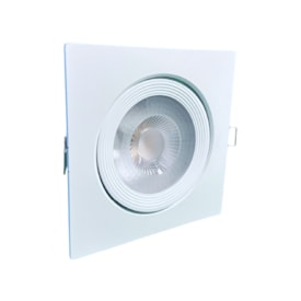 Luminária LED Spot embutir EspaçoLux quadrado luz amarela 9W 3000k 140mm