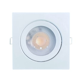 Luminária LED Spot embutir EspaçoLux quadrado luz amarela 9W 3000k 140mm 2