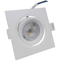 Luminária LED Spot embutir EspaçoLux quadrado luz branca 5W 6.500k 90mm