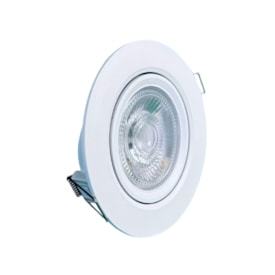Luminária LED Spot embutir EspaçoLux redondo luz amarela 7W 3000k 113mm