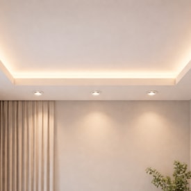 Luminária LED Spot embutir EspaçoLux redondo luz amarela 7W 3000k 113mm 2