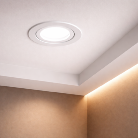 Luminária Spot embutir EspaçoLux redondo branco 90mm 2