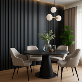 Painel Ripado EspaçoWall large Preto 2,1cm x 12,2cm x 2,60m 2