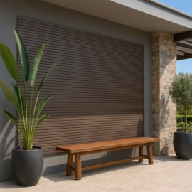 Painel Ripado WPC EspaçoWall Interno e Externo Teka Natural 2,2 x 21,9 x 290 cm