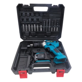 Parafusadeira furadeira bateria EspaçoFix maleta com 13 peças 12V 2