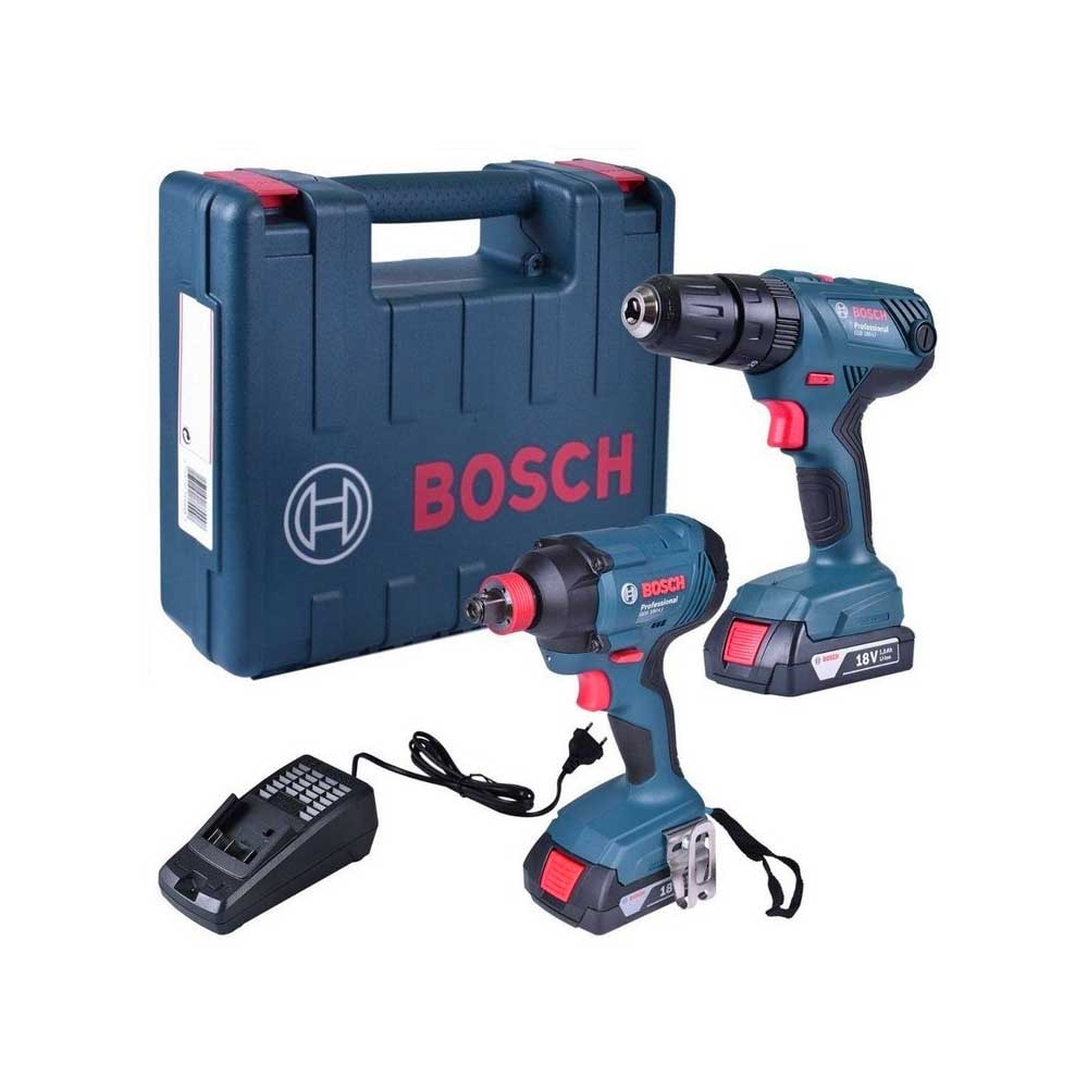 Parafusadeira / Furadeira Bosch GDX 180-Li 18V + Chave de Impacto GSB 180-Li 18V + maleta