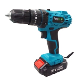 Parafusadeira furadeira impacto bateria EspaçoFix maleta com 13 peças azul 21V