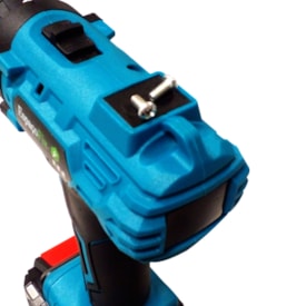 Parafusadeira furadeira impacto bateria EspaçoFix maleta com 13 peças azul 21V 2