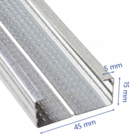 Perfil canaleta forro Drywall Kod F530 15 x 45 x 3000 mm 2