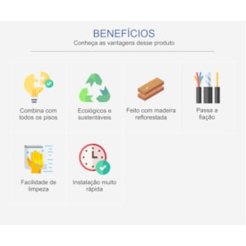 Rodapé de MDF Eucafloor Cor 6 7cm x 15mm x 2,4m 2