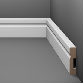 Rodapé de MDF frisado Eucafloor Estilo Branco 50 x 15 x 2400 mm