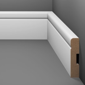 Rodapé de MDF frisado Eucafloor Estilo Branco 70 x 15 x 2400 mm