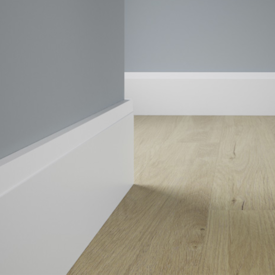 Rodapé de MDF liso Durafloor Essencial E-06 branco polar 200 x 18 x 2100 mm 2
